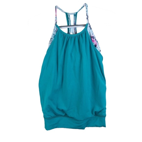 Ivivva Lululemon Turquoise Striped Double Dutch Tank Top - Picture 1 of 5